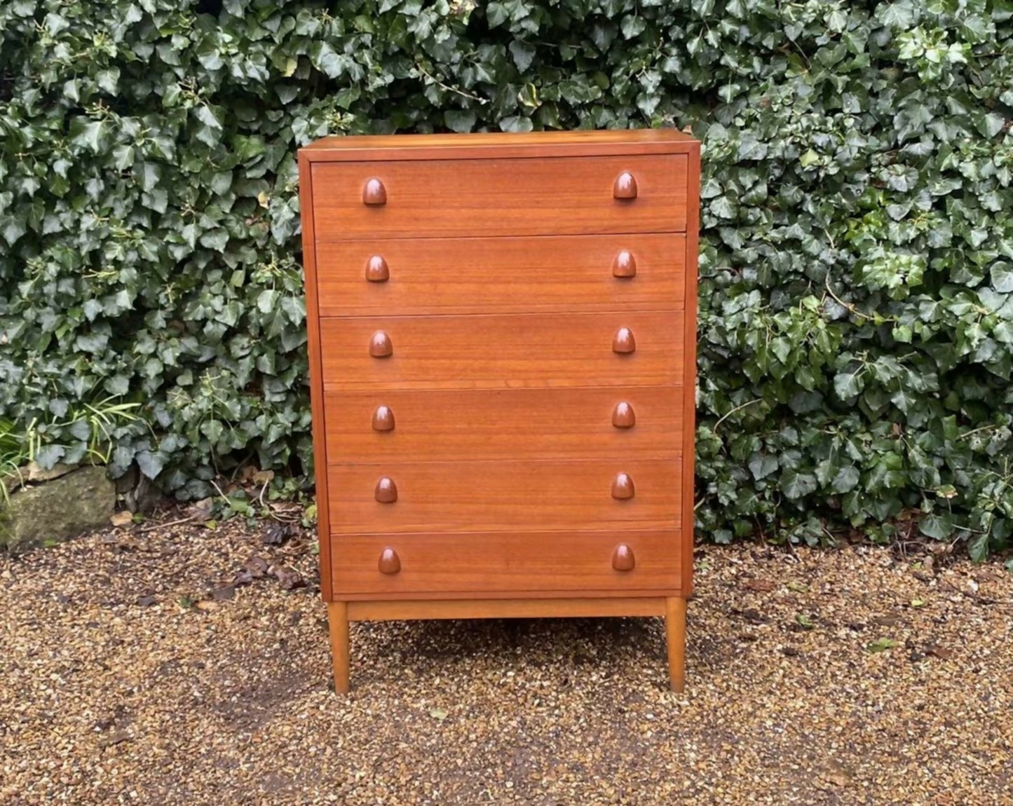 Vintage Tallboy Mid Century Danish Teak Dresser Chest Of Drawers