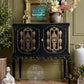 The Fleur Noire Cocktail Cabinet | Luxury Satin Black & Gold French Style Drinks Cabinet