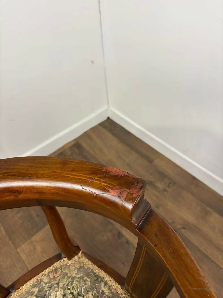 Edwardian Inlaid Mahogany Corner Chair