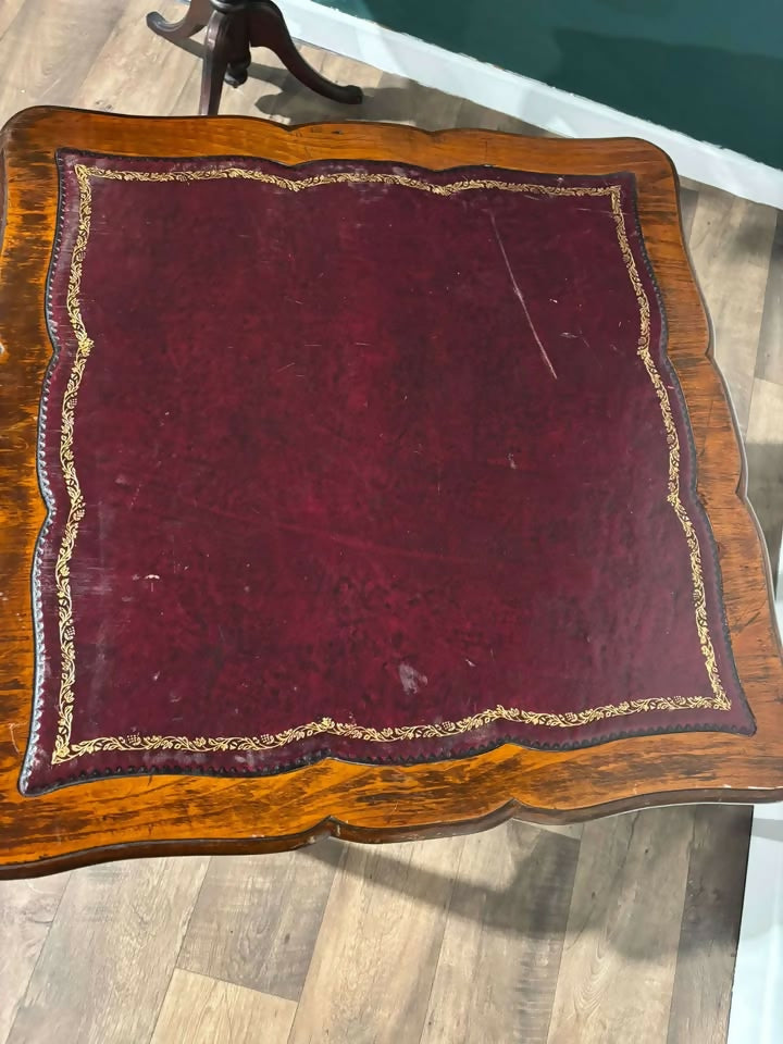 Antique Mahogany Leather Top Centre Table2