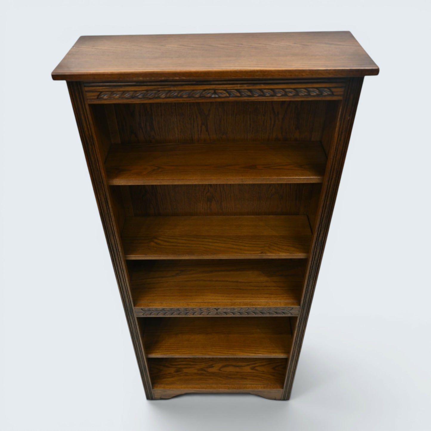 Old Charm Open Bookcase 4 Shelves Light Oak Finish Carvings FREE UK Delivery*