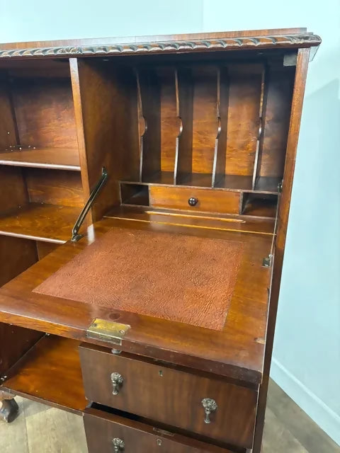 Vintage Mahogany Bureau Bookcase / Combination Cabinet