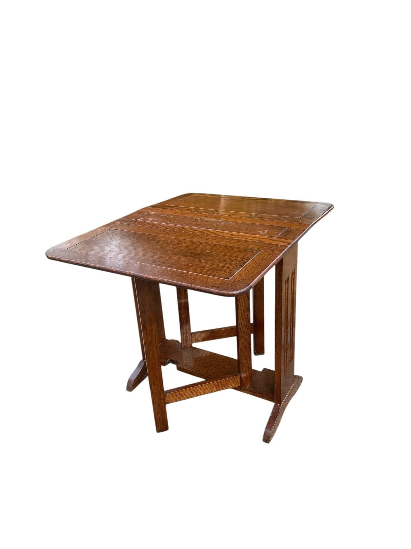 Art Deco Oak Drop-Leaf small side table