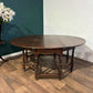Large Oak Dropleaf Dining Table On Turned Legsmn