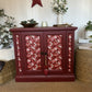 Cabinet Refinished in Red with Floral Decoupage