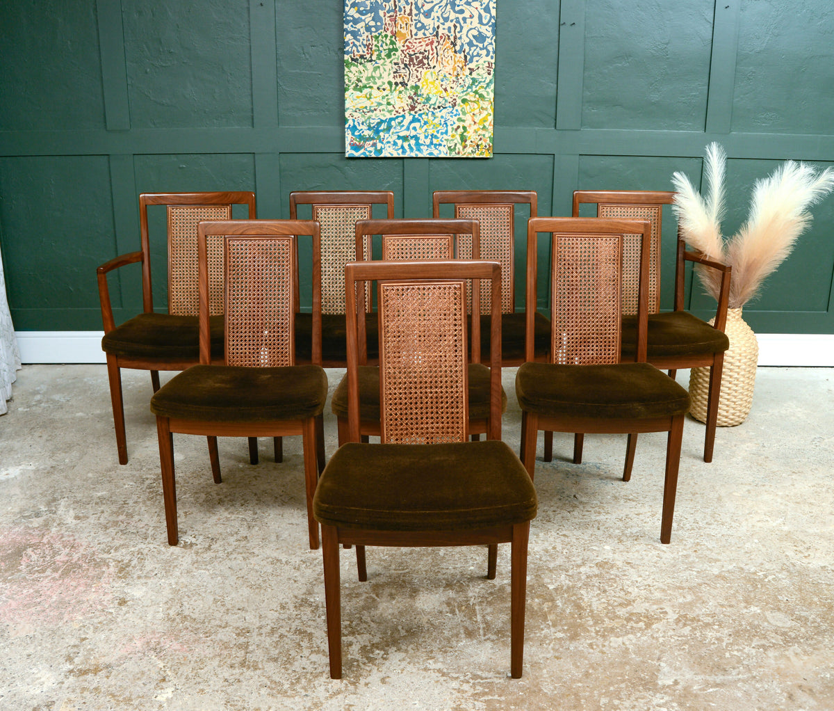 8 x G Plan Cane Bergere Dining Chairs - 1960s - 1970s
