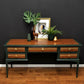 Mid Century Desk, Vintage Stag Desk, Dark Green and Gold Desk with Drawers.