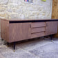 Mid Century Long Sideboard - Melamine - Tapered Legs - 1960s