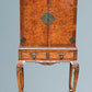 Queen Anne Figured Walnut Cocktail Cabinet / Drinks Cabinet
