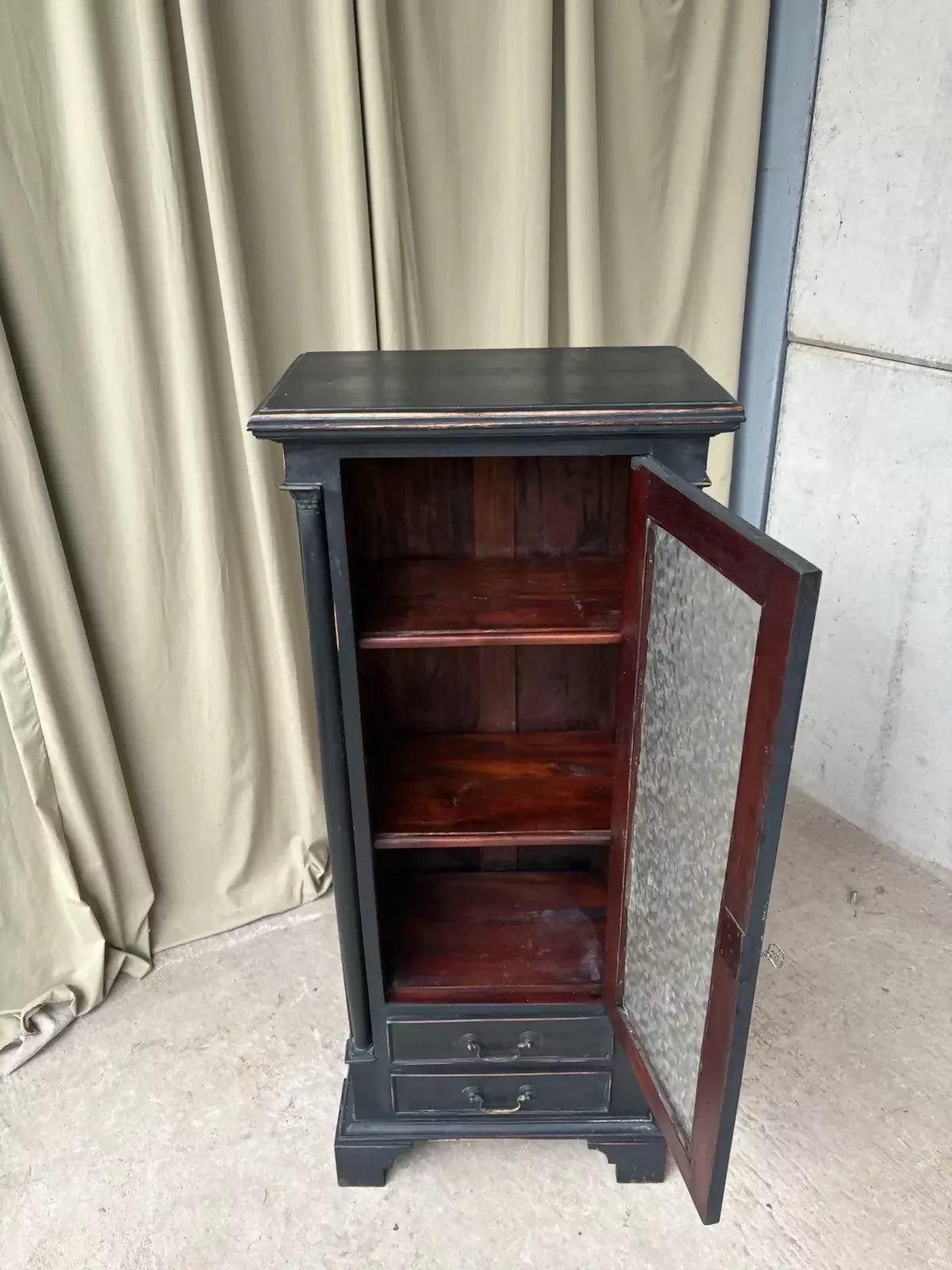 Vintage Antique Painted Cabinet Cupboard Bookcase Rustic Retro R1159
