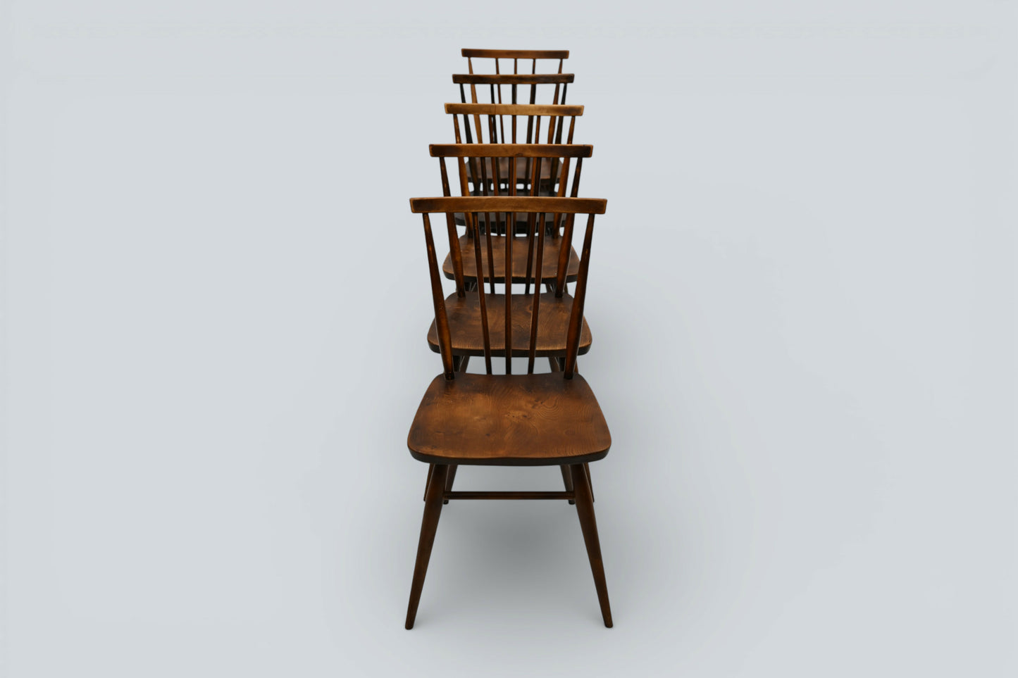 5 Ercol Stick Back Chairs Multi Purpose 1950s Waxed Finish FREE UK Delivery