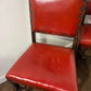 Vintage Set of Six Oak Framed Red Leather Dining Chairs