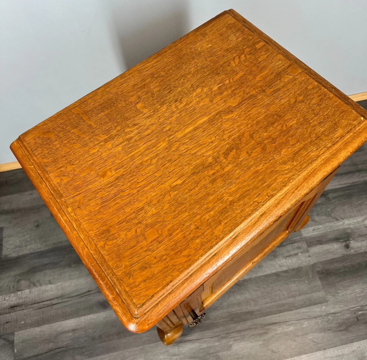 Pair of Bedside Tables Vintage French Oak Cabinets Carved Nightstands LOT 3726