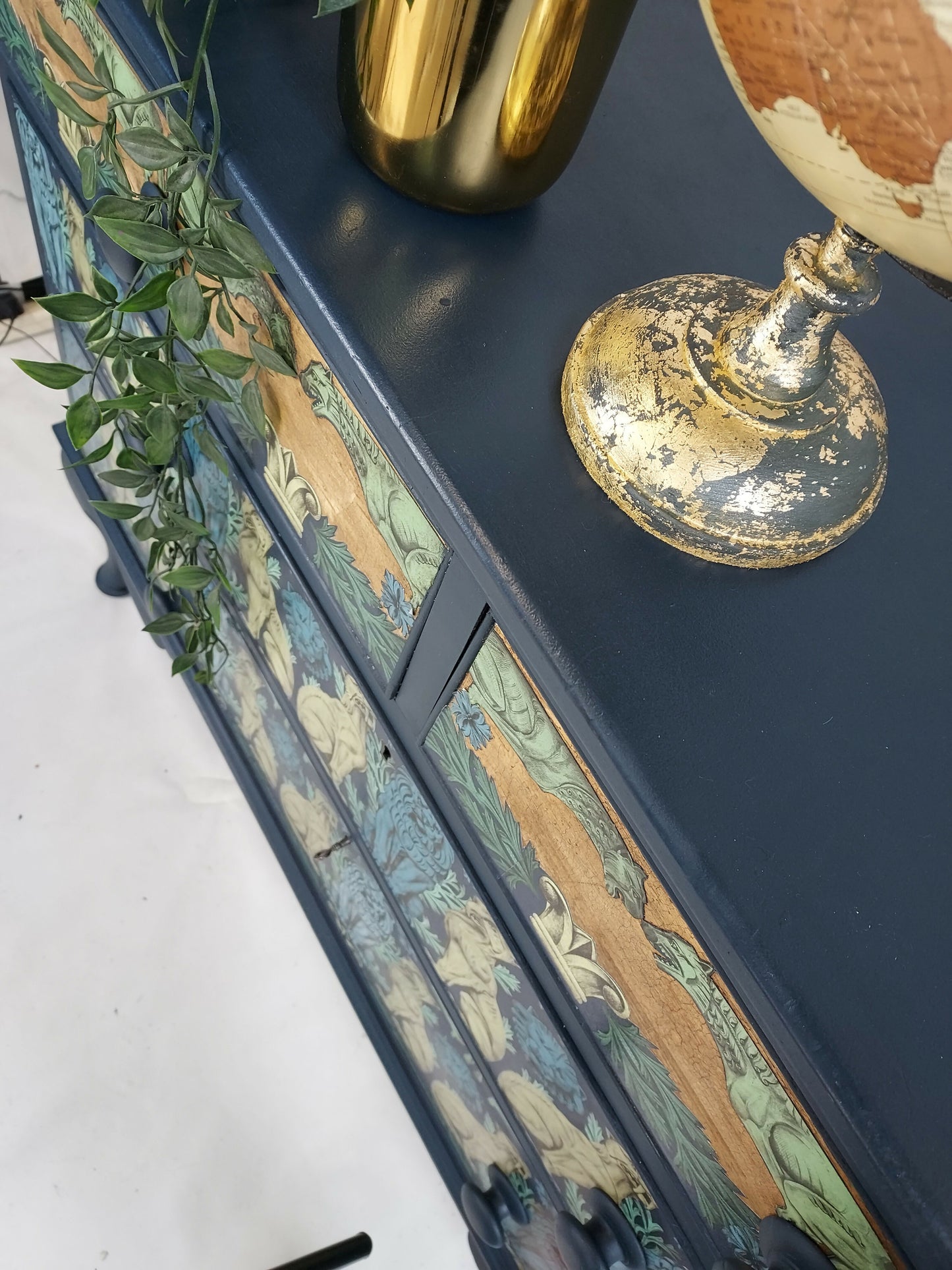 Stunning decorated chest of drawers - gothic creatures design