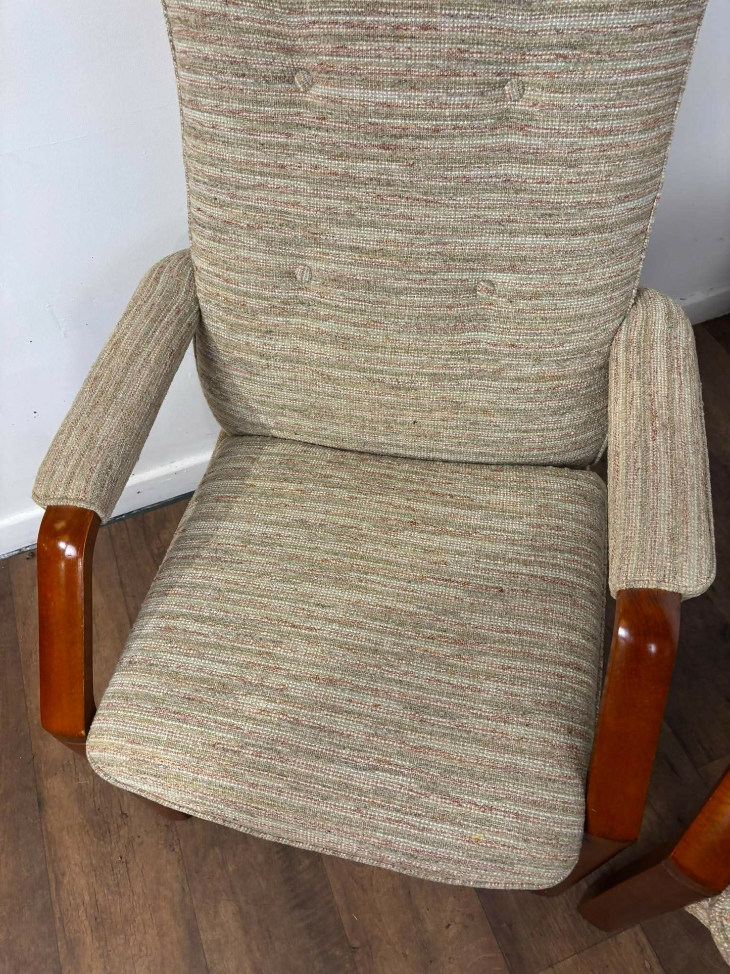 Pair of Vintage Parker Knoll Beech Framed Fireside Armchairs Model PK1158-1169