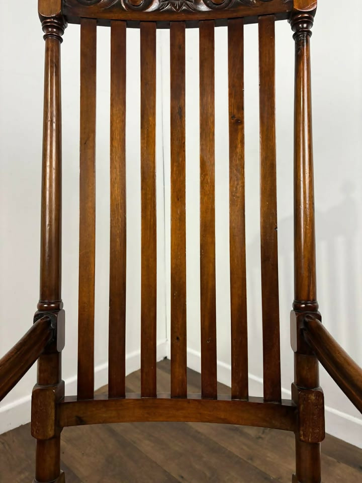 Reproduction Bar Back Mahogany Framed Armchair
