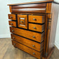 Reproduction Victorian Style Mahogany Chest of Nine Drawers