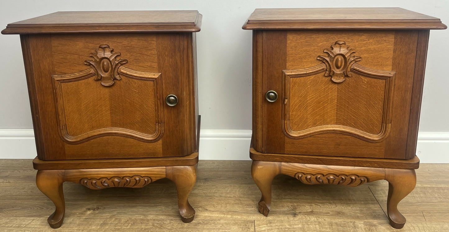 Pair of Bedside Tables Vintage French Louis XVI Nightstands Cabinets LOT 6364