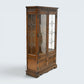 Old Charm Display Cabinet 3 Glass Shelves Tudor Cupboard #2155 FREE UK Delivery