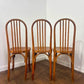 Set of Three Bentwood Spindle Back Dining Chairs