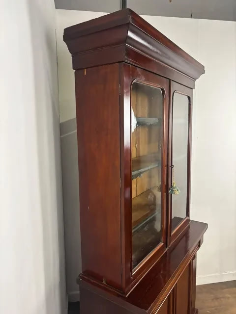 Victorian Mahogany Glazed Chiffonier Bookcase