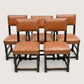 5 Skull/Ercol Dining Chairs Studded Burnt Orange Faux Leather FREE UK Delivery*. SBR10814/0808E