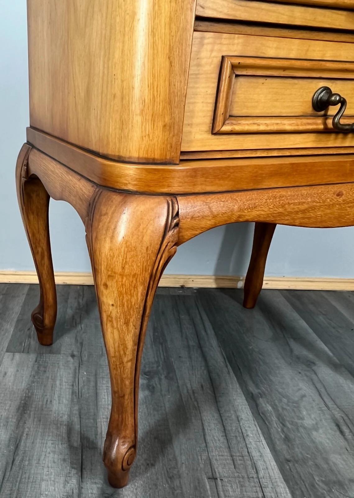 Bedside Table Vintage French Louis XVI Nightstand 2 Drawers Cabinet LOT 3586