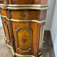 Serpentine Display Cabinet with Italian Marquetry – Glazed Top & Cupboard Base
