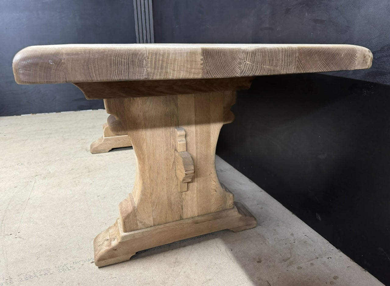 Bleached Oak Farmhouse Dining Table