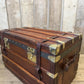 Moynat antique leather travel trunk