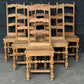 Set 6 Oak Farmhouse Dining Table