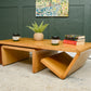 MCM Coffee Table with Nesting Table - Paperclip Design - 1970s Dutch? Oak or Ash