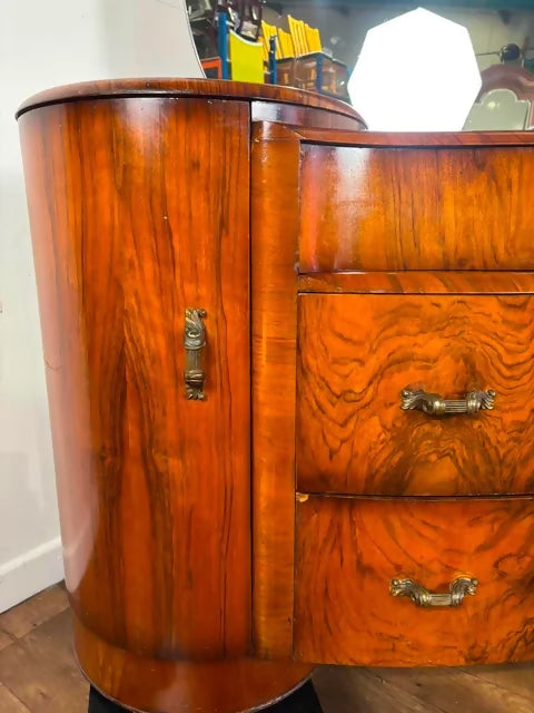 Art Deco Walnut Veneer Dressing Table by Shrager
