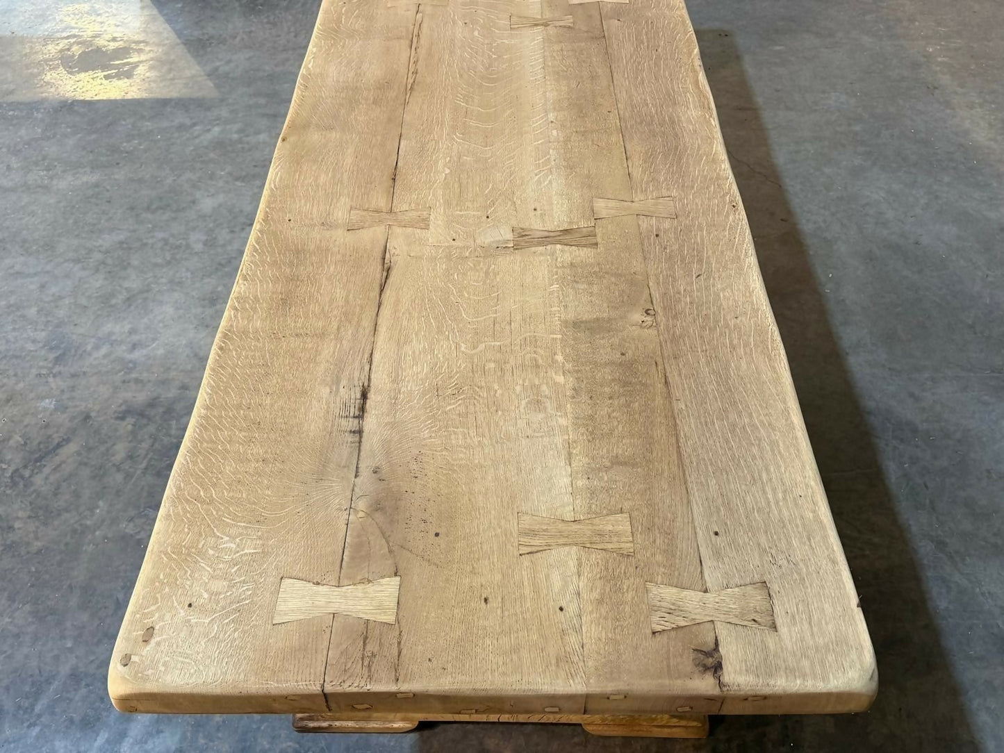 Stunning Large French Bleached Oak Farmhouse Dining Table