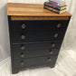 Charming Harris Lebus 5 Drawer Chest With Brass Handles and Carved Detail. £255