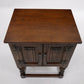 Old Charm Pedestal Cabinet Cupboard Linenfold Doors Tudor Brown FREE DELIVERY*. SBR9485/2308D