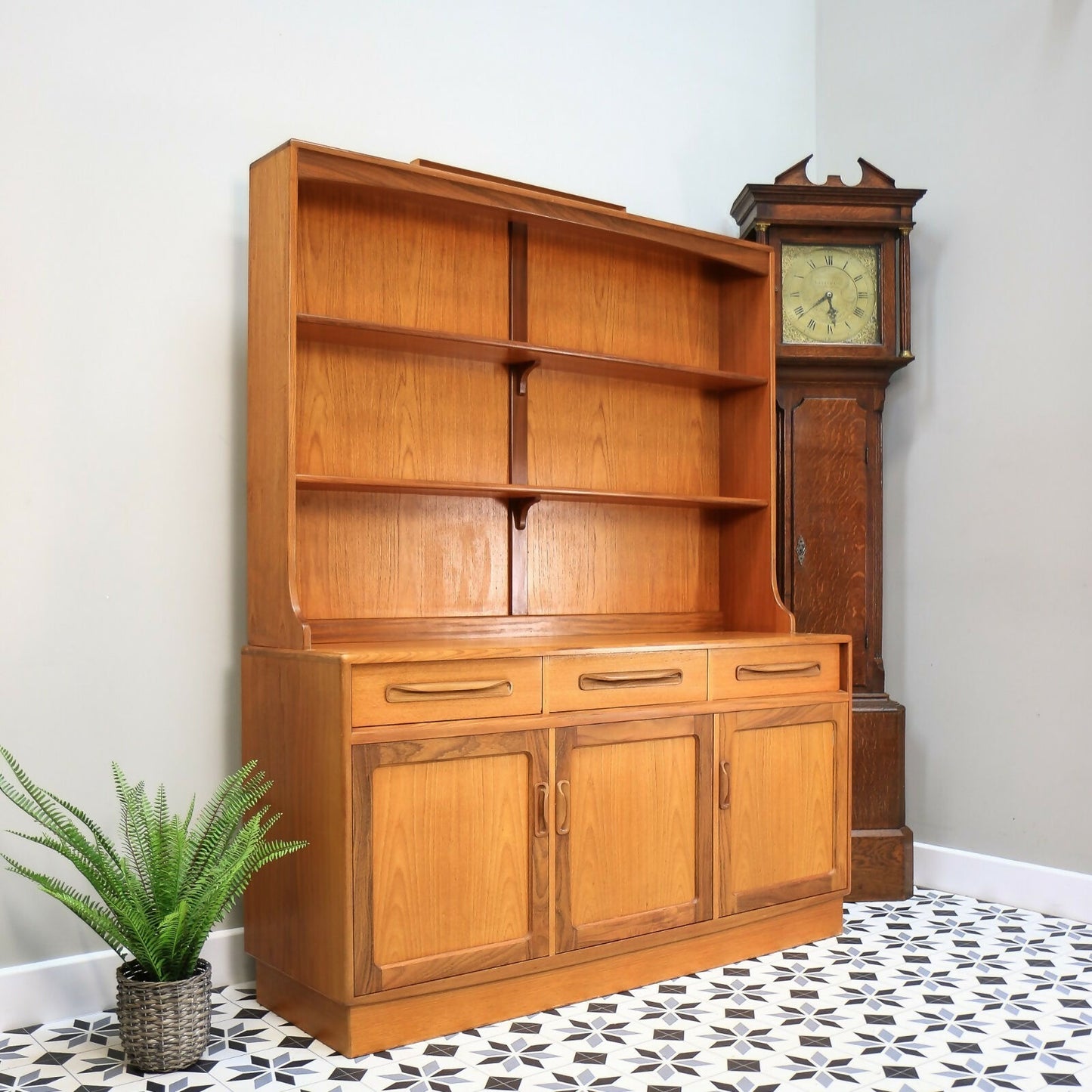 G Plan Fresco Wall Unit Dresser Display Cabinet by Victor B Wilkins Teak 1980