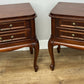 Pair of Bedside Tables Vintage French Louis Nightstands Carved Cabinets LOT 6221