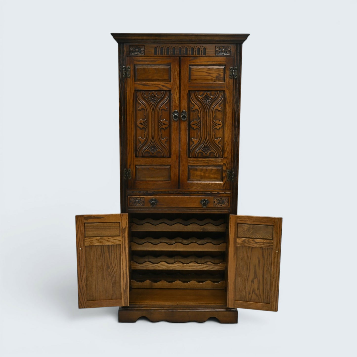 Old Charm Cocktail/Wine Cabinet With Wine Rack For 24 Bottles FREE UK Delivery