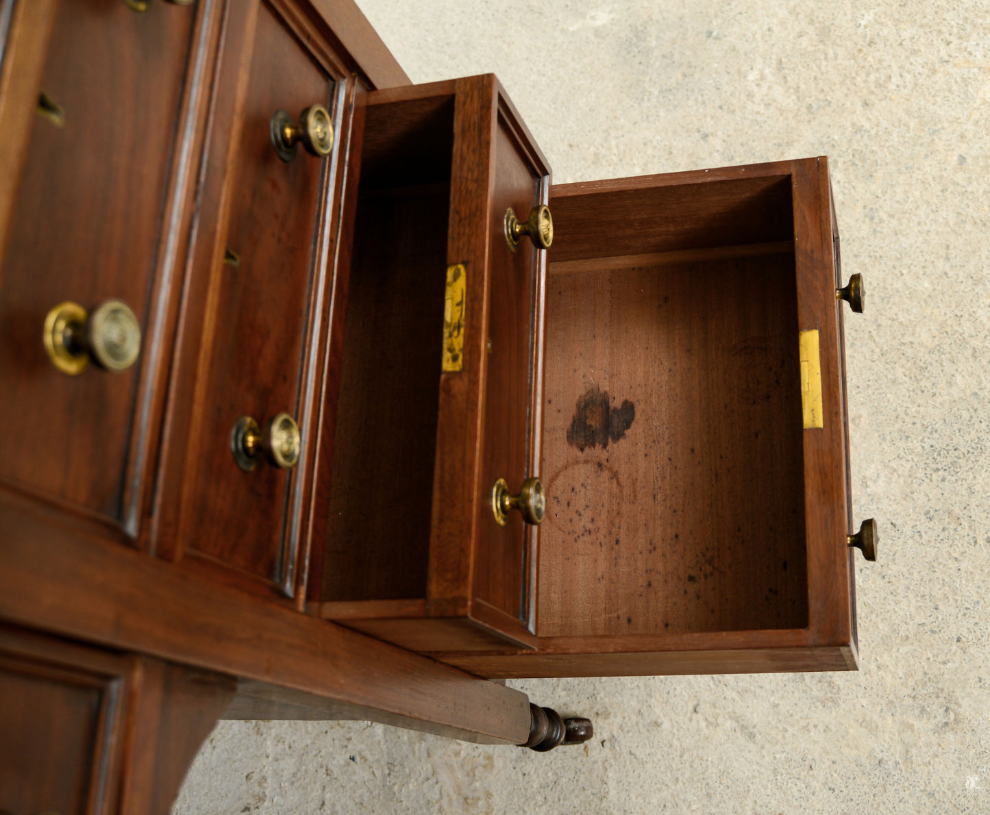Edwardian Mahogany Writing Desk - Kneehole Desk with Green Leather