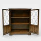 Vintage Display Bookcase With 2 Shelves Leaded Glass Doors FREE UK Delivery*. SBR11047/1410E