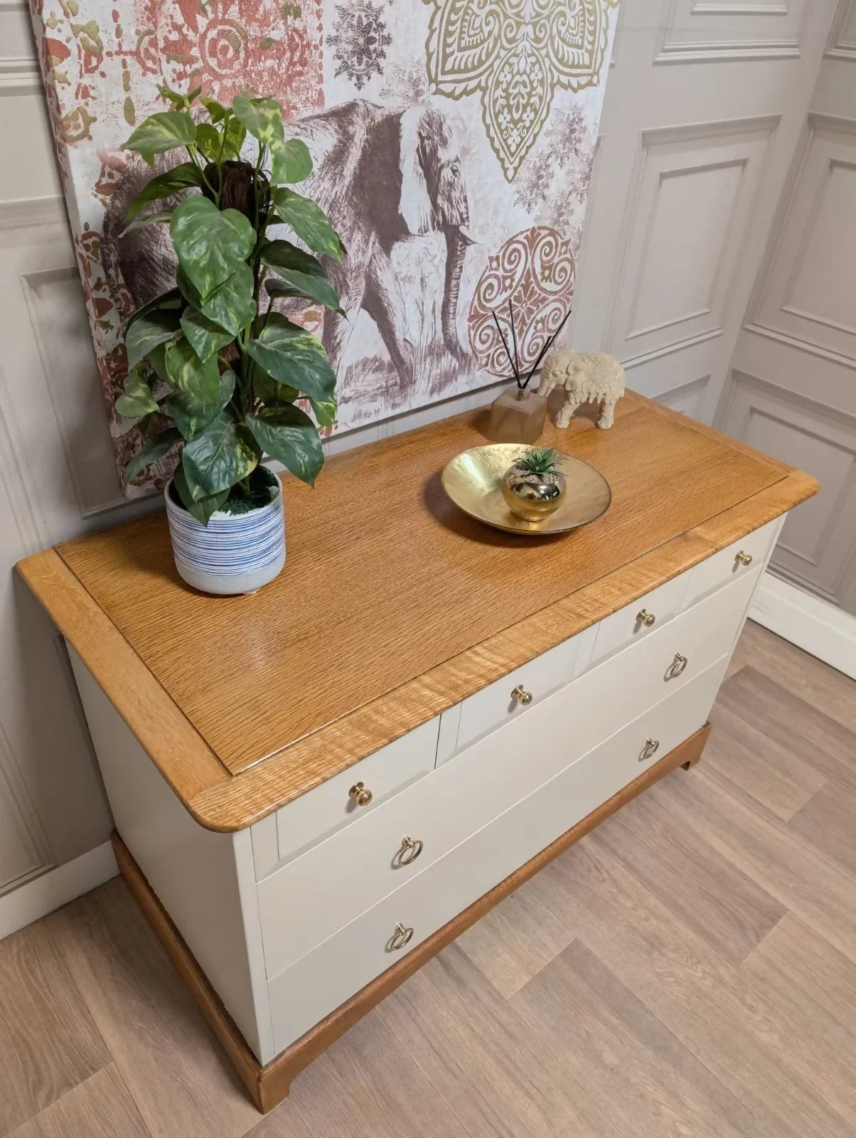 Stag Minstrel Madrigal Range Restored Vintage Drawers French Grey