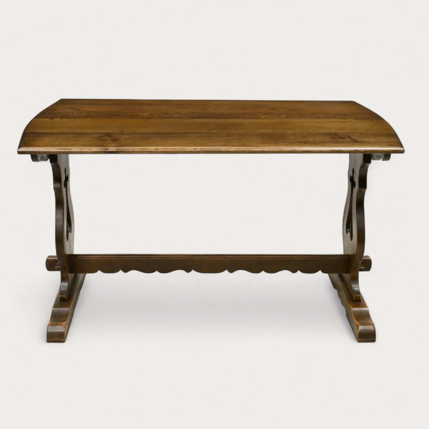 Small Old Charm Dining Table Solid Oak Refectory Style Bow End FREE UK Delivery*. SBR10836/1508E