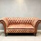English Fully Buttoned Leather Chesterfield Sofa