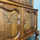 Bookcase Vintage French Louis XIV Style Oak Display Cabinet Sideboard LOT 4476