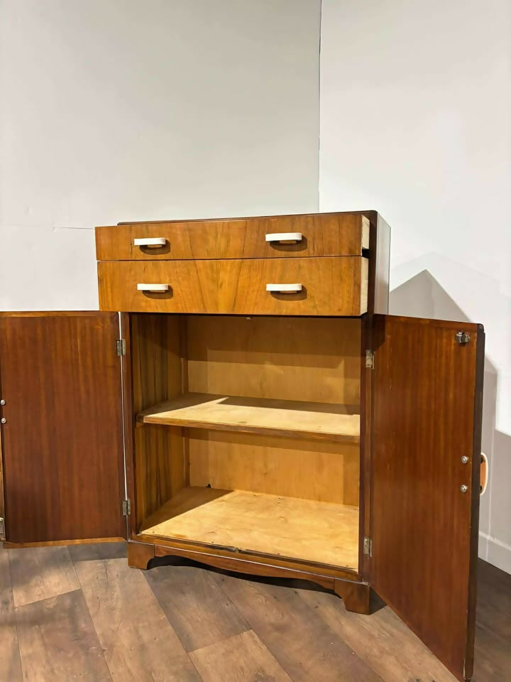 Vintage Walnut Tallboy Cabinet