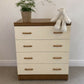 Vintage Teak Cream Bedroom Tallboy Chest Mid Century Drawers Nursery Storage