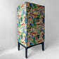 Vintage Remoloy Tallbou Chest of Drawers with Colourful Jungle Pattern and Chrome Handles
