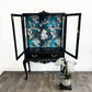 Bespoke Glass Door Display Cabinet With Turquoise Crane Bird Design