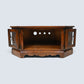 Old Charm TV Stand Linenfold Leaded Glass Doors Tudor Brown FREE UK Delivery*